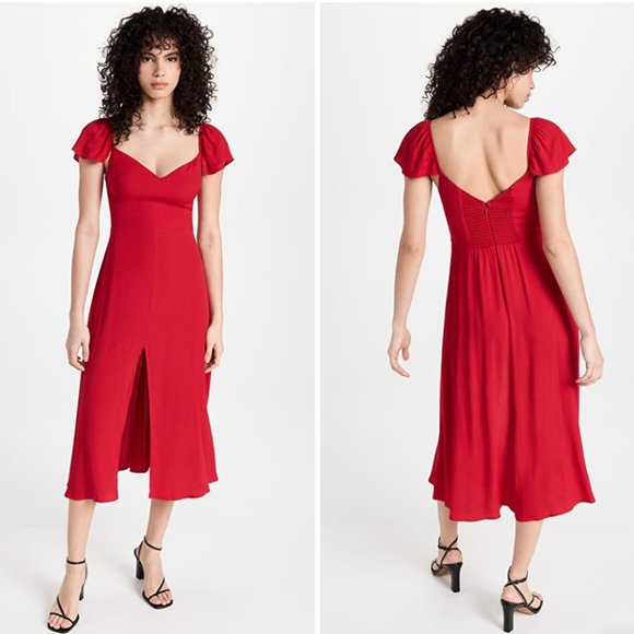 Reformation Baxley Dress - Cherry - Picture 2 of 8